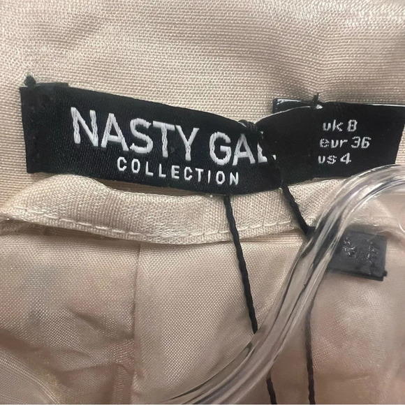 NWT Nasty Gal Glass Fabric Oversized Suit Blazer in Ivory size 4 - Picture 5 of 14
